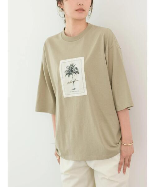 CRAFT STANDARD BOUTIQUE(クラフトスタンダードブティック)の「BOTANICAL ART TEE-I(Tシャツ/カットソー・レディース・オフホワイト/チャコールグレー/アイボリー/ブラック/グレイッシュベージュ/カーキ・L/XL/M)」の14枚目の写真
