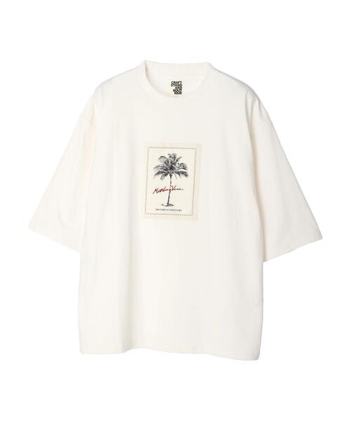 CRAFT STANDARD BOUTIQUE(クラフトスタンダードブティック)の「BOTANICAL ART TEE-I(Tシャツ/カットソー・レディース・オフホワイト/チャコールグレー/アイボリー/ブラック/グレイッシュベージュ/カーキ・L/XL/M)」の7枚目の写真