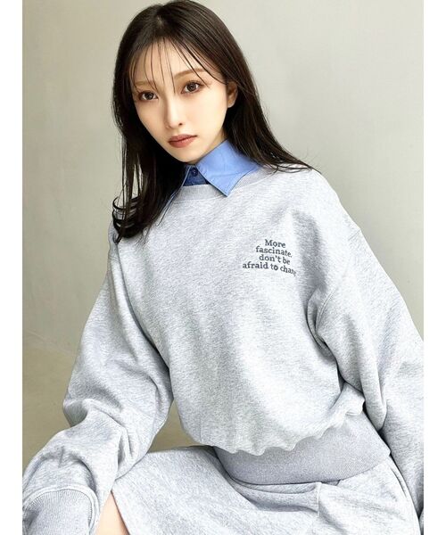 RESEXXY（リゼクシー）の「エンブロイダリースウェットトップス【セットアップ着用可能】（スウェット・レディース・アイボリー/グレー/ブラック・FREE）」の6枚目の写真