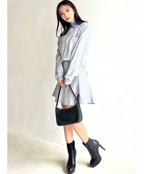 RESEXXY（リゼクシー）の「エンブロイダリースウェットトップス【セットアップ着用可能】（スウェット・レディース・アイボリー/グレー/ブラック・FREE）」の7枚目の写真