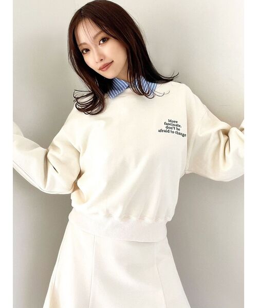 RESEXXY（リゼクシー）の「エンブロイダリースウェットトップス【セットアップ着用可能】（スウェット・レディース・アイボリー/グレー/ブラック・FREE）」の12枚目の写真