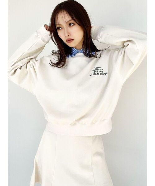 RESEXXY（リゼクシー）の「エンブロイダリースウェットトップス【セットアップ着用可能】（スウェット・レディース・アイボリー/グレー/ブラック・FREE）」の13枚目の写真