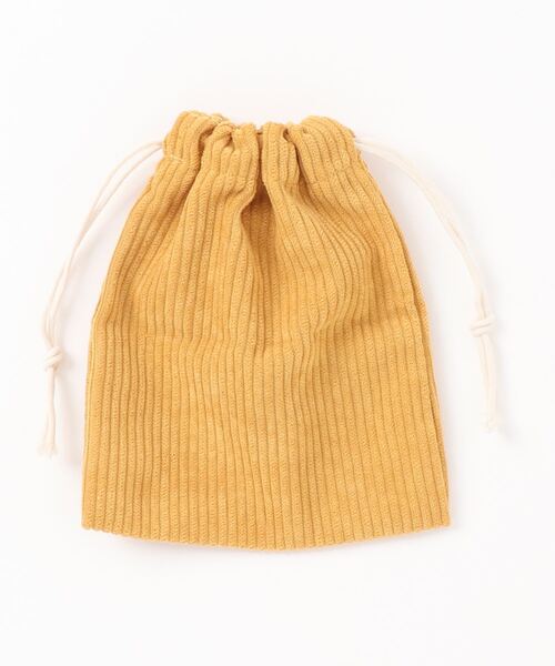 Mayree（メイリー）の「【float】コーデュロイ ワンポイントロゴ 巾着ポーチ【11色展開】（ポーチ・レディース・マスタード/ベージュ/ブラウン/ライトグリーン/ピンク/ブラック/ライトブルー/ダークグリーン/グレー/オフホワイト/パープル・FREE）」の12枚目の写真