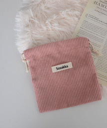 Mayree（メイリー）の「【float】コーデュロイ ワンポイントロゴ 巾着ポーチ【11色展開】（ポーチ）」