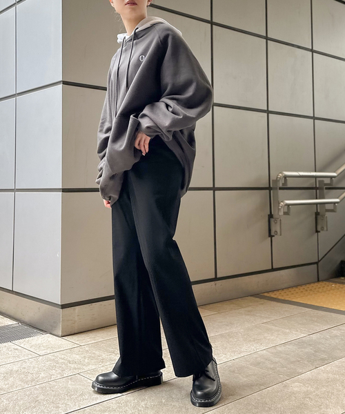 JOINT WORKS(ジョイントワークス)の「ダブルクロスバックフレアパンツ(スラックス・レディース・パープル/ブラウン/ブラック・SMALL/MEDIUM)」の6枚目の写真