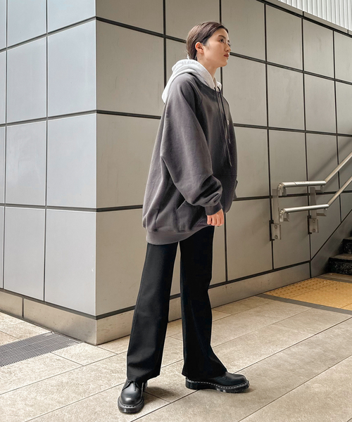 JOINT WORKS(ジョイントワークス)の「ダブルクロスバックフレアパンツ(スラックス・レディース・パープル/ブラウン/ブラック・SMALL/MEDIUM)」の8枚目の写真