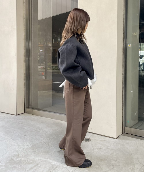 JOINT WORKS(ジョイントワークス)の「ダブルクロスバックフレアパンツ(スラックス・レディース・パープル/ブラウン/ブラック・SMALL/MEDIUM)」の13枚目の写真