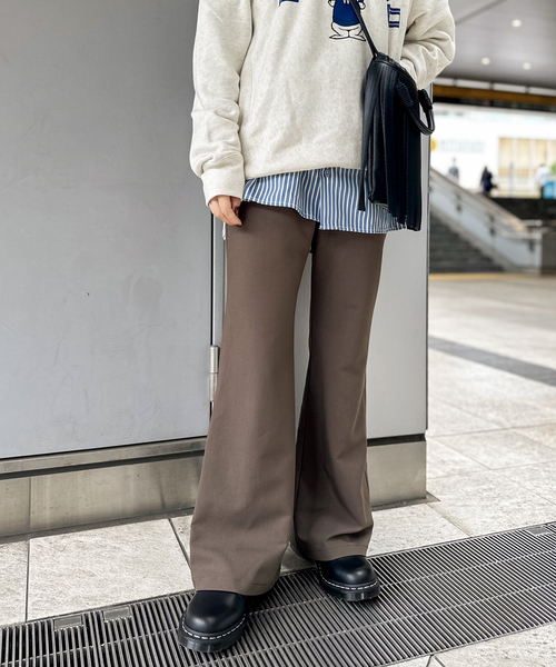 JOINT WORKS(ジョイントワークス)の「ダブルクロスバックフレアパンツ(スラックス・レディース・パープル/ブラウン/ブラック・SMALL/MEDIUM)」の15枚目の写真