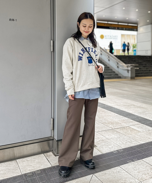 JOINT WORKS(ジョイントワークス)の「ダブルクロスバックフレアパンツ(スラックス・レディース・パープル/ブラウン/ブラック・SMALL/MEDIUM)」の17枚目の写真
