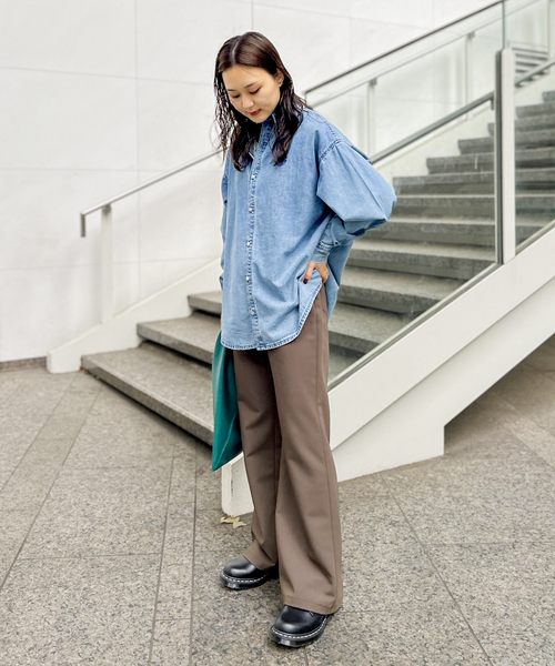 JOINT WORKS(ジョイントワークス)の「ダブルクロスバックフレアパンツ(スラックス・レディース・パープル/ブラウン/ブラック・SMALL/MEDIUM)」の19枚目の写真