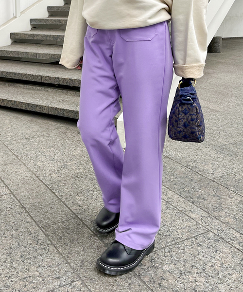 JOINT WORKS(ジョイントワークス)の「ダブルクロスバックフレアパンツ(スラックス・レディース・パープル/ブラウン/ブラック・SMALL/MEDIUM)」の20枚目の写真