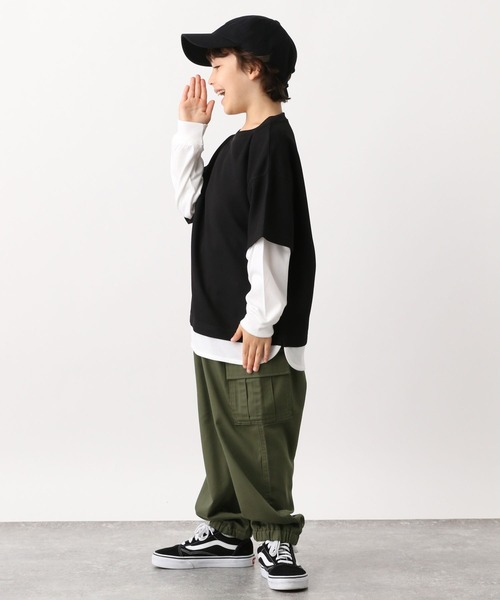 GLOBAL WORK(グローバルワーク)の「ツイルカーゴジョグパンツ907677(カーゴパンツ・キッズ・ブラック/カーキ・100cm/110cm/120cm/130cm/140cm/150cm/160cm)」の13枚目の写真