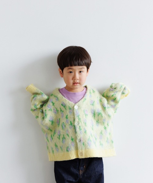 LOWRYS FARM（ローリーズファーム）の「シャギーフラワージャガードカーデ　973679（ニット/セーター・キッズ・ホワイト/ブラック/イエロー・110cm/120cm/130cm/150cm/140cm）」の19枚目の写真