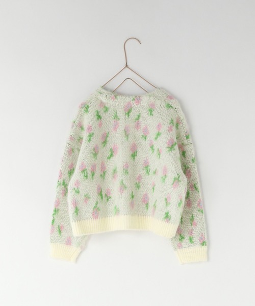 LOWRYS FARM（ローリーズファーム）の「シャギーフラワージャガードカーデ　973679（ニット/セーター・キッズ・ホワイト/ブラック/イエロー・110cm/120cm/130cm/150cm/140cm）」の7枚目の写真