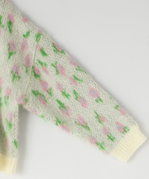 LOWRYS FARM（ローリーズファーム）の「シャギーフラワージャガードカーデ　973679（ニット/セーター・キッズ・ホワイト/ブラック/イエロー・110cm/120cm/130cm/150cm/140cm）」の16枚目の写真