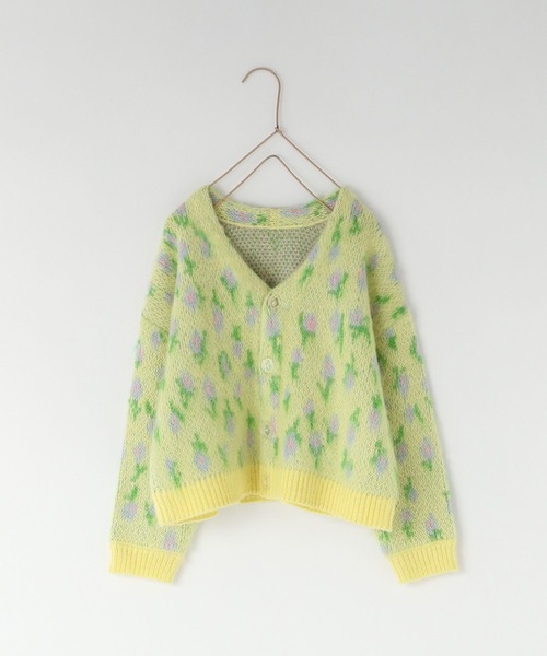 LOWRYS FARM（ローリーズファーム）の「シャギーフラワージャガードカーデ　973679（ニット/セーター・キッズ・ホワイト/ブラック/イエロー・110cm/120cm/130cm/150cm/140cm）」の8枚目の写真