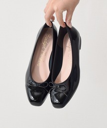 【Bridget Birkin】スクエアトゥリボンレインフラットパンプス(534002)