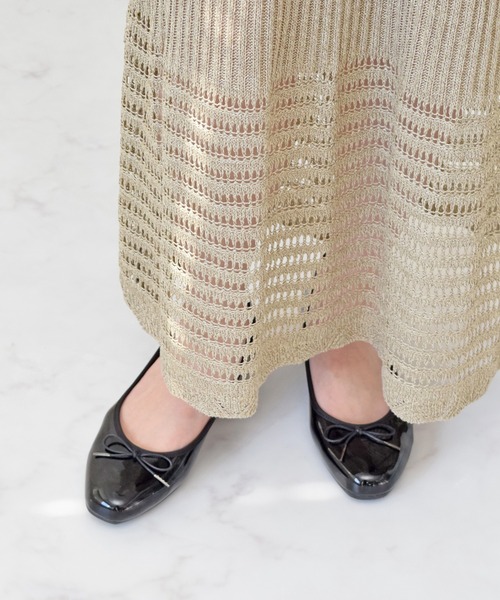 Bridget Birkin（ブリジットバーキン）の「【Bridget Birkin】スクエアトゥリボンレインフラットパンプス(534002)（レインシューズ・レディース・ベージュ/ブラック・23.5/24/24.5/23/22.5）」の7枚目の写真