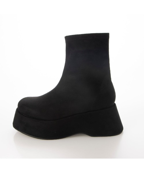 Realta（レアルタ）の「Realta(レアルタ)7cm厚底ウエッジソールストレッチショートブーツ（ブーツ・レディース・ブラック系その他/ブラック・M/S/L/LL）」の10枚目の写真