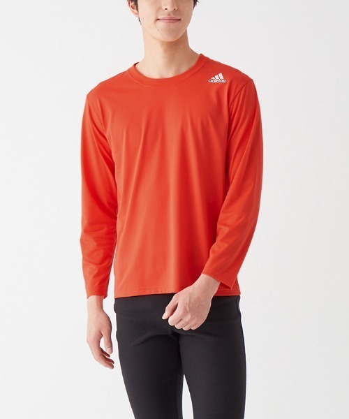 adidas（アディダス）の「adidas/アディダス ワンポイントロゴ クルーネック ロングスリーブ 綿混タイプ（その他アンダーウェア/インナー・メンズ・ブラック/ブルー系その他/オレンジ系その他/ホワイト・LARGE/MEDIUM）」の4枚目の写真