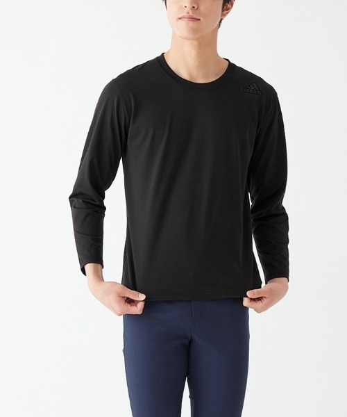 adidas（アディダス）の「adidas/アディダス ワンポイントロゴ クルーネック ロングスリーブ 綿混タイプ（その他アンダーウェア/インナー・メンズ・ブラック/ブルー系その他/オレンジ系その他/ホワイト・LARGE/MEDIUM）」の3枚目の写真