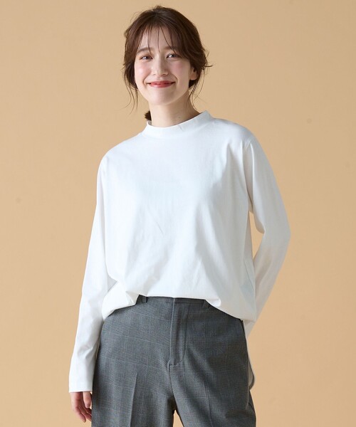 ANY(エニィ)の「モックネックプルオーバー(Tシャツ/カットソー・レディース・アイボリー系/アイボリー系1・2/3)」の1枚目の写真