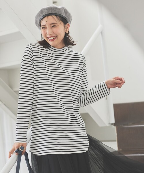 ANY(エニィ)の「モックネックプルオーバー(Tシャツ/カットソー・レディース・アイボリー系/アイボリー系1・2/3)」の2枚目の写真