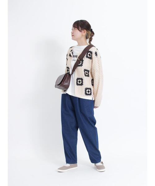 Samansa Mos2（サマンサ モスモス）の「かぎ針風パッチワークカーディガン（カーディガン/ボレロ・レディース・グリーン/ブルー/キナリ/モカ/ブラック・F）」の8枚目の写真