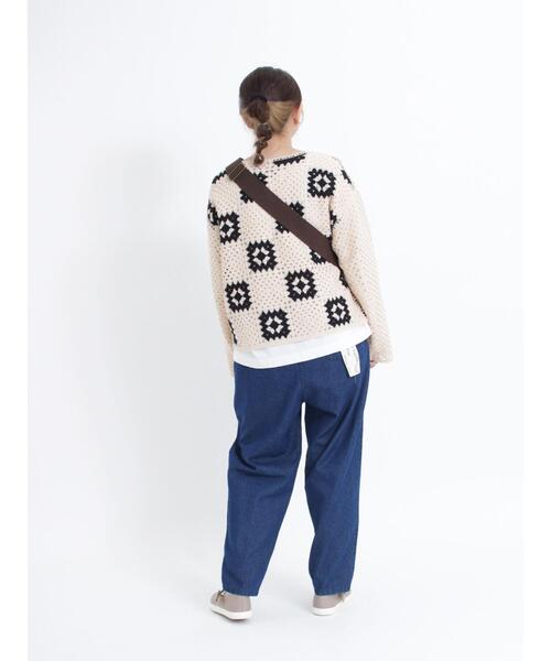 Samansa Mos2（サマンサ モスモス）の「かぎ針風パッチワークカーディガン（カーディガン/ボレロ・レディース・グリーン/ブルー/キナリ/モカ/ブラック・F）」の10枚目の写真