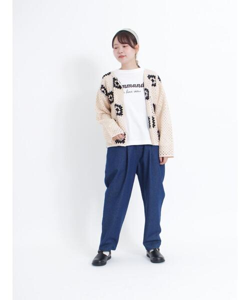 Samansa Mos2（サマンサ モスモス）の「かぎ針風パッチワークカーディガン（カーディガン/ボレロ・レディース・グリーン/ブルー/キナリ/モカ/ブラック・F）」の11枚目の写真