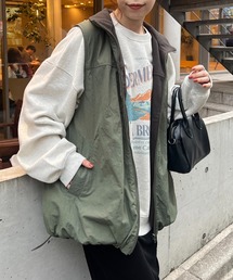 DISCOAT | 【ユニセックス】ナイロンフリースリバトラックベスト(ベスト)