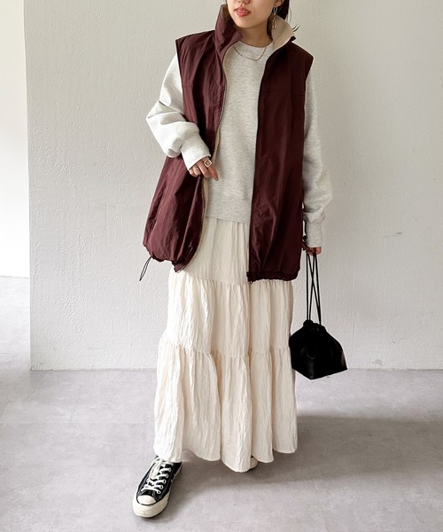 DISCOAT（ディスコート）の「【ユニセックス】ナイロンフリースリバトラックベスト（ベスト・レディース・ブラウン/ブラック/カーキ・FREE）」の13枚目の写真