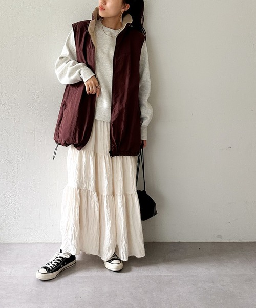 DISCOAT（ディスコート）の「【ユニセックス】ナイロンフリースリバトラックベスト（ベスト・レディース・ブラウン/ブラック/カーキ・FREE）」の14枚目の写真