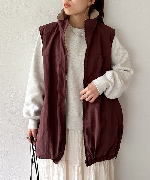 DISCOAT（ディスコート）の「【ユニセックス】ナイロンフリースリバトラックベスト（ベスト・レディース・ブラウン/ブラック/カーキ・FREE）」の18枚目の写真