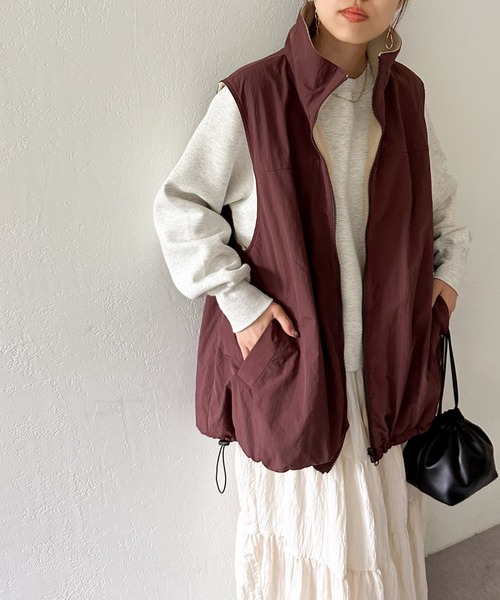 DISCOAT（ディスコート）の「【ユニセックス】ナイロンフリースリバトラックベスト（ベスト・レディース・ブラウン/ブラック/カーキ・FREE）」の20枚目の写真