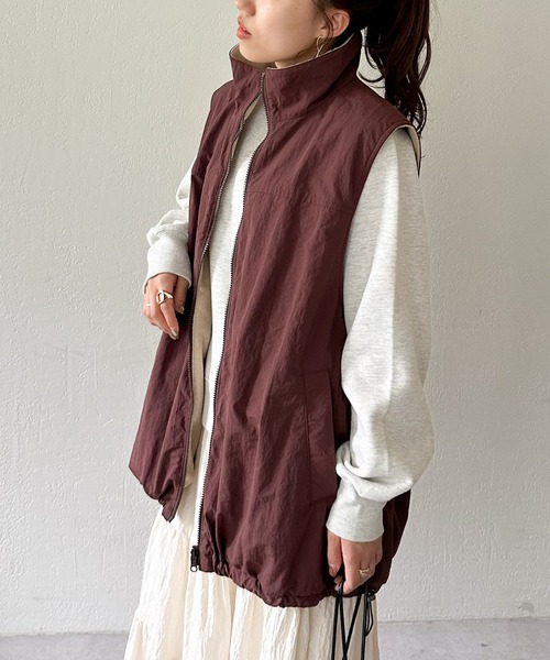 DISCOAT（ディスコート）の「【ユニセックス】ナイロンフリースリバトラックベスト（ベスト・レディース・ブラウン/ブラック/カーキ・FREE）」の21枚目の写真