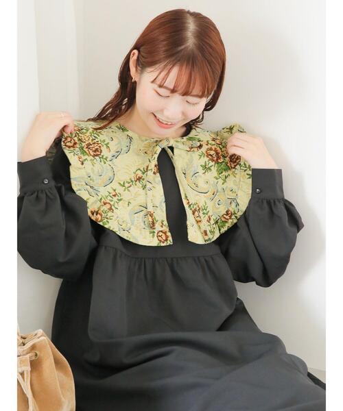 ehka sopo（エヘカソポ）の「ゴブランジレセットワンピース（ワンピース・レディース・ブラック/グリーン・F）」の6枚目の写真