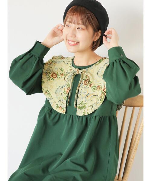 ehka sopo（エヘカソポ）の「ゴブランジレセットワンピース（ワンピース・レディース・ブラック/グリーン・F）」の10枚目の写真