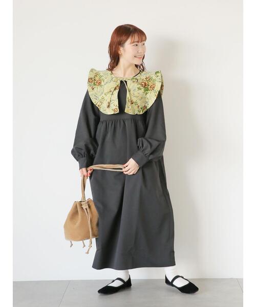 ehka sopo（エヘカソポ）の「ゴブランジレセットワンピース（ワンピース・レディース・ブラック/グリーン・F）」の19枚目の写真