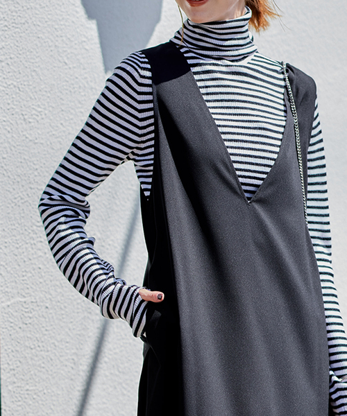 WEB限定追加4》シックトロVネックワンピース（ワンピース）｜JOURNAL