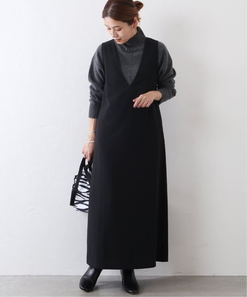 WEB限定追加4》シックトロVネックワンピース（ワンピース