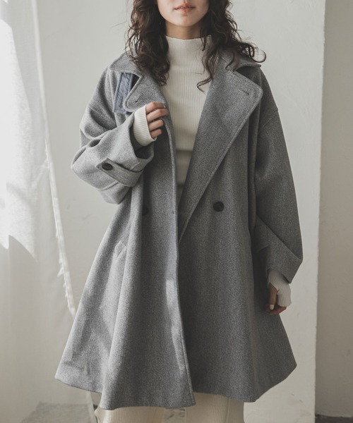 MILLIONTEX-Z (F) ウール 背抜き 4B スタンドカラー Pコート trim_fce_item670cf168a64e8.jpg