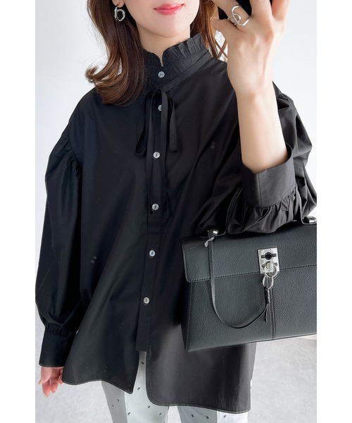 &. NOSTALGIA(アンドドットノスタルジア)の「【ZOZO限定】プチフリルナロータイブラウス(シャツ/ブラウス・レディース・ホワイト/ブラック/ライトベージュ・FREE)」の20枚目の写真