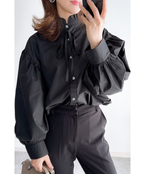 &. NOSTALGIA(アンドドットノスタルジア)の「【ZOZO限定】プチフリルナロータイブラウス(シャツ/ブラウス・レディース・ホワイト/ブラック/ライトベージュ・FREE)」の21枚目の写真