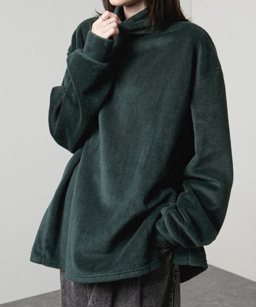 Alfred Alex（アルフレッドアレックス）の「【Alfred Alex】高密度シャギーモックネックルーズプルオーバー（ニット/セーター・メンズ・オリーブ/ライトグレー/レッド/モカ/アイボリー/ブラック/チャコール/ブルー・L/M）」の6枚目の写真