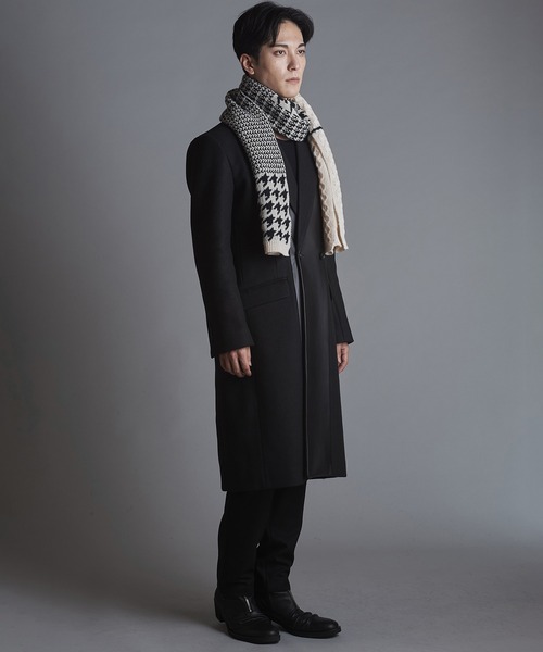 NO ID.(ノーアイディ)の「【NO ID.】Cable Knit Stole / ケーブル ニット ストール(ストール/ショール・メンズ・ホワイト/ブラック・ONE SIZE)」の8枚目の写真