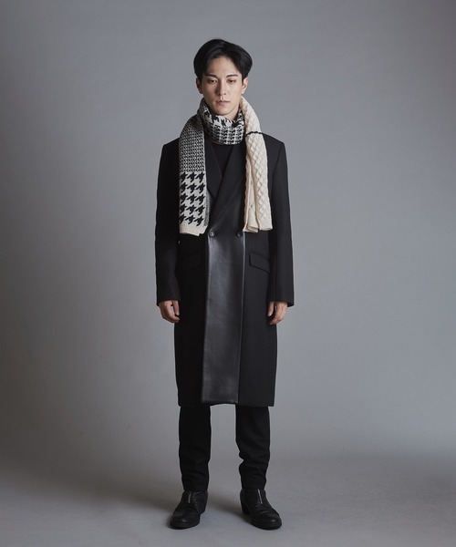 NO ID.(ノーアイディ)の「【NO ID.】Cable Knit Stole / ケーブル ニット ストール(ストール/ショール・メンズ・ホワイト/ブラック・ONE SIZE)」の12枚目の写真
