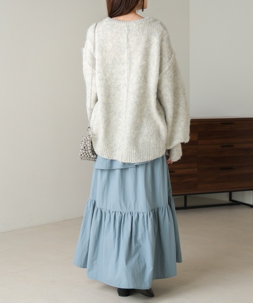 Bab（バブ）の「ボリュームスリーブモヘヤライクニット（ニット/セーター・レディース・ブラック/ブルー/杢グレー/オフホワイト・FREE）」の13枚目の写真