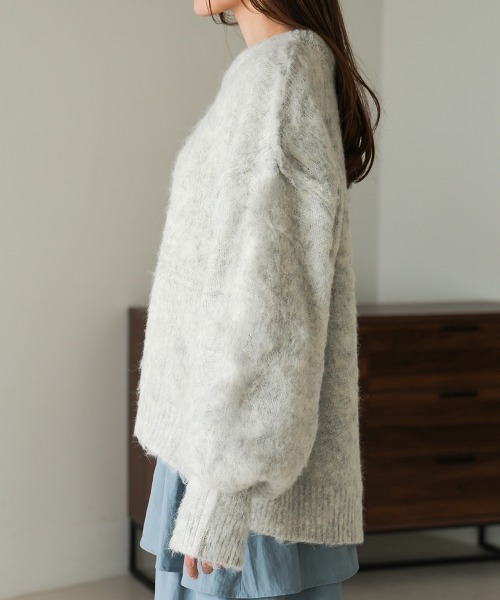 Bab（バブ）の「ボリュームスリーブモヘヤライクニット（ニット/セーター・レディース・ブラック/ブルー/杢グレー/オフホワイト・FREE）」の17枚目の写真