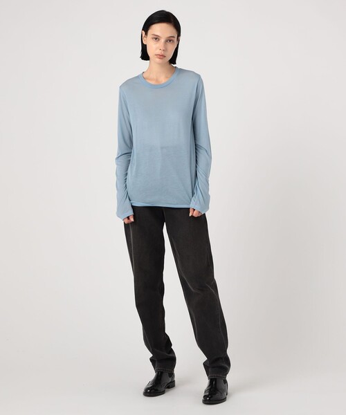 BASERANGE（ベースレンジ）の「BASERANGE LONG SLEEVE TEE（Tシャツ/カットソー・レディース・ライトブルー/レッド・S）」の3枚目の写真